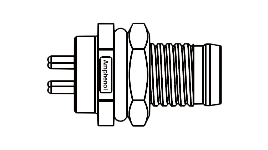 Circular Connector, M8, Plug, Straight, Poles - 4, PCB Terminal, Panel Mount